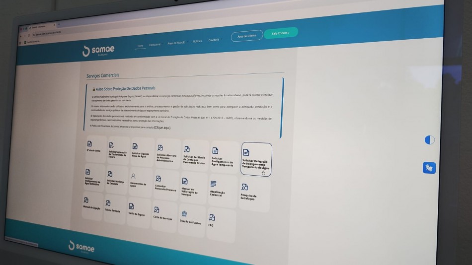 Mudanças no site do Samae agilizam atendimento à população