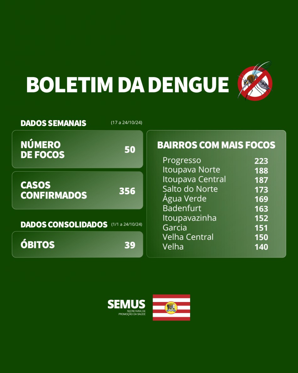 Boletim Dengue  17 a 24/10/2024