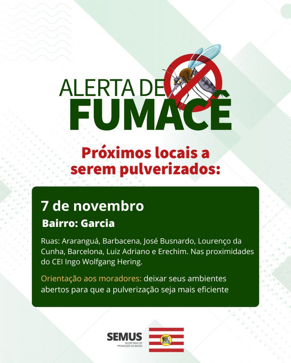 Combate à dengue: alerta de fumacê