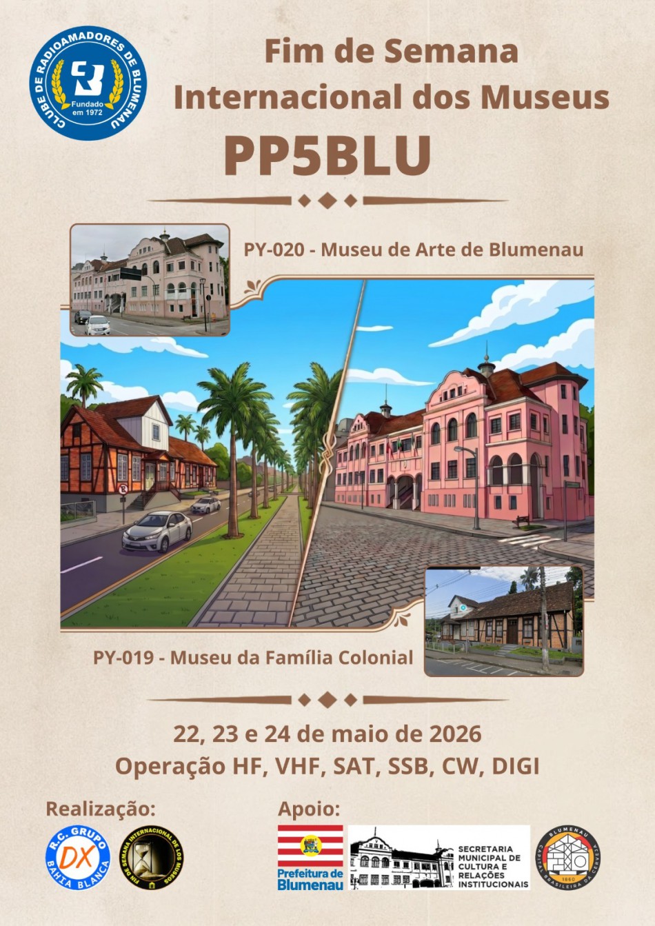 Museus de Blumenau recebem evento internacional de radioamadorismo neste fim de semana