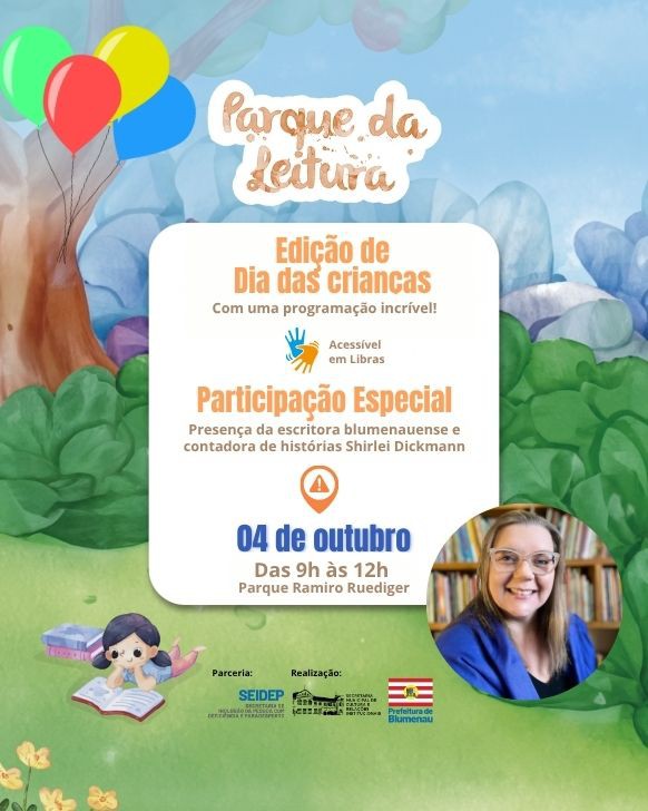 Parque da Leitura celebra o Dia das Crianças com edição especial neste sábado, dia 4