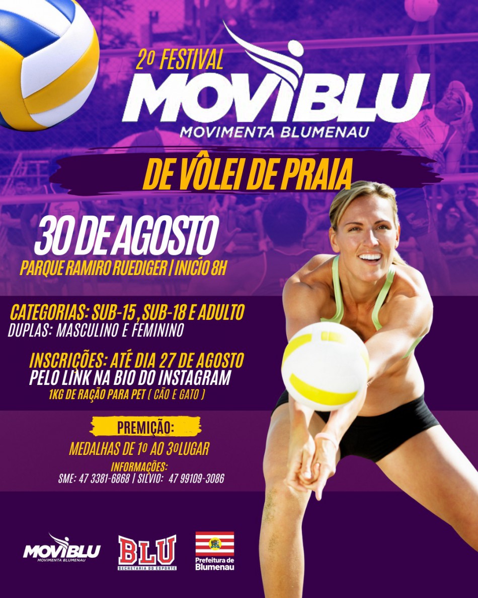 Blumenau abre inscrições para o 2° Festival Moviblu de Vôlei de Praia
