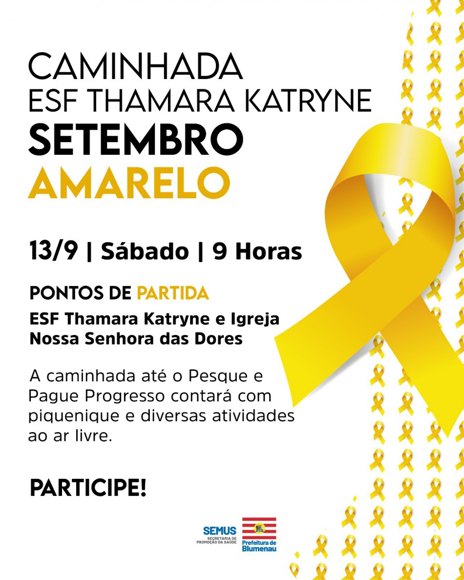 ESF Thamara Katryne Rodrigues organiza caminhada do Setembro Amarelo