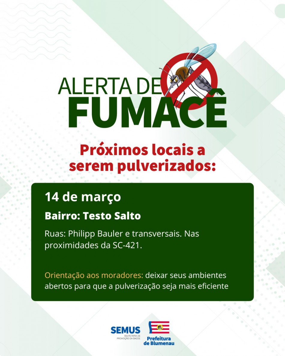 Combate à dengue: alerta de fumacê
