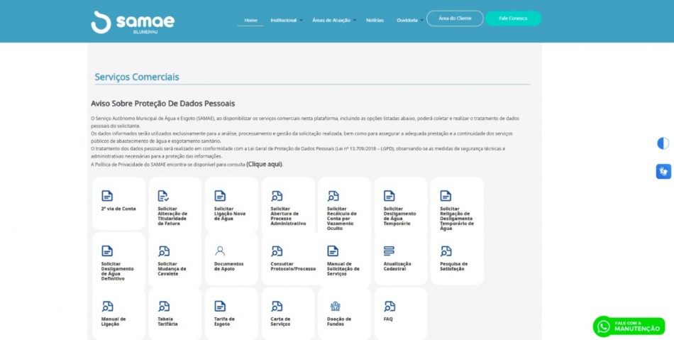 Samae passa a oferecer serviços on-line e facilita atendimento ao cidadão