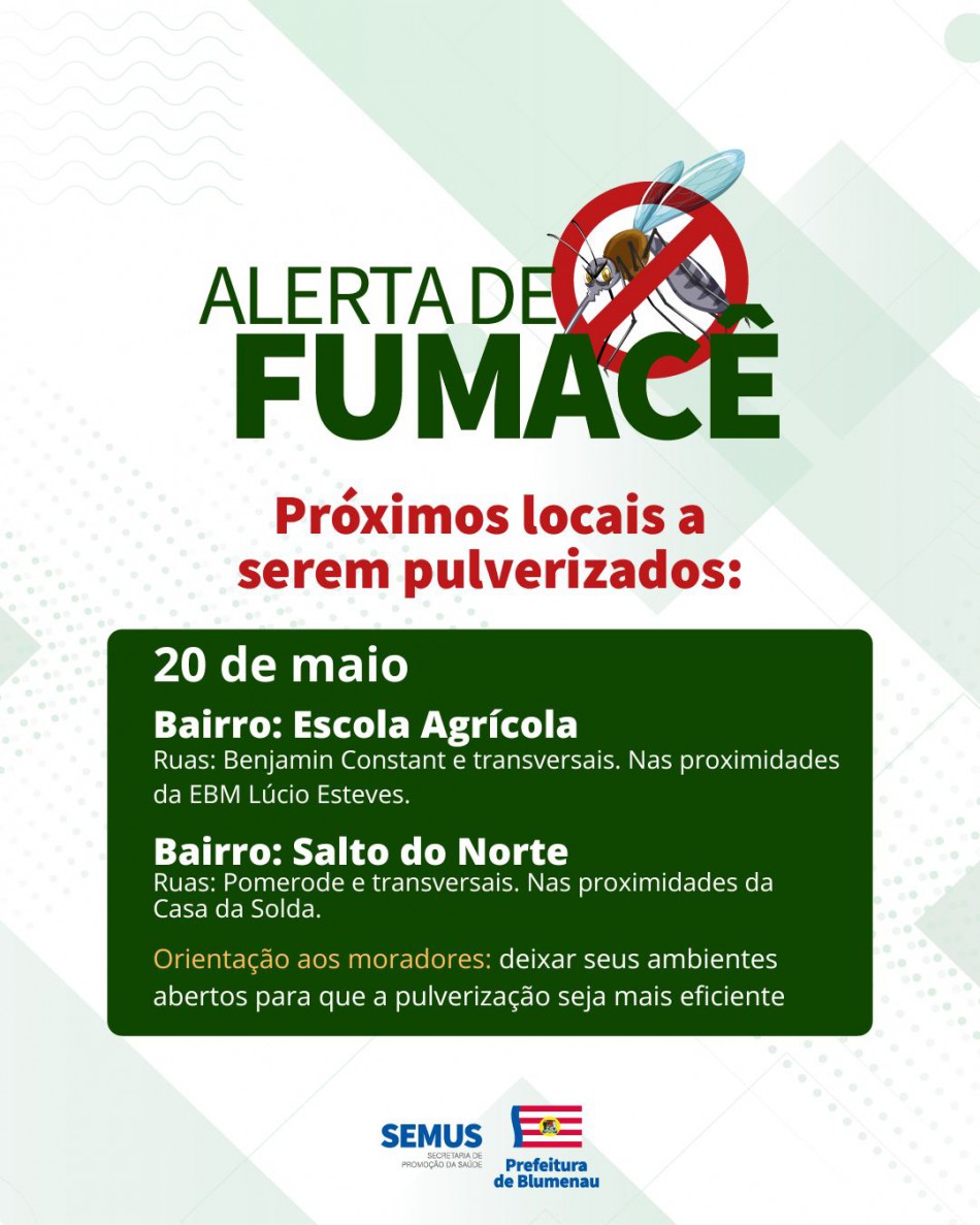 Combate à dengue: alerta de fumacê