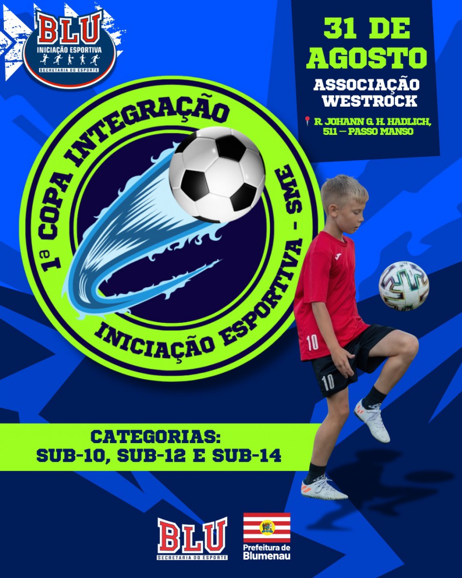 Torneio de futebol irá reunir estudantes do programa de iniciação esportiva de Blumenau