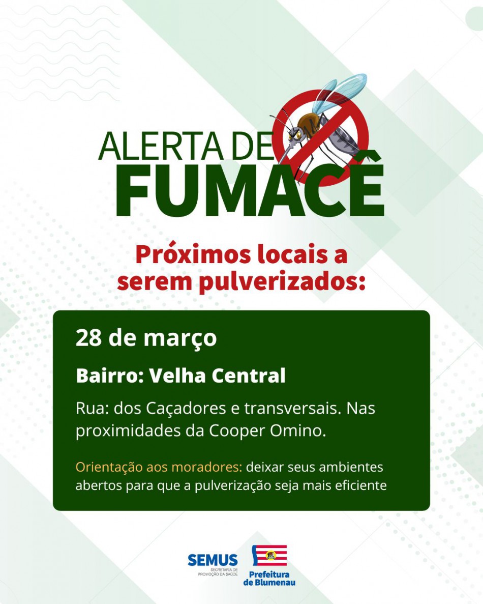Combate à dengue: alerta de fumacê