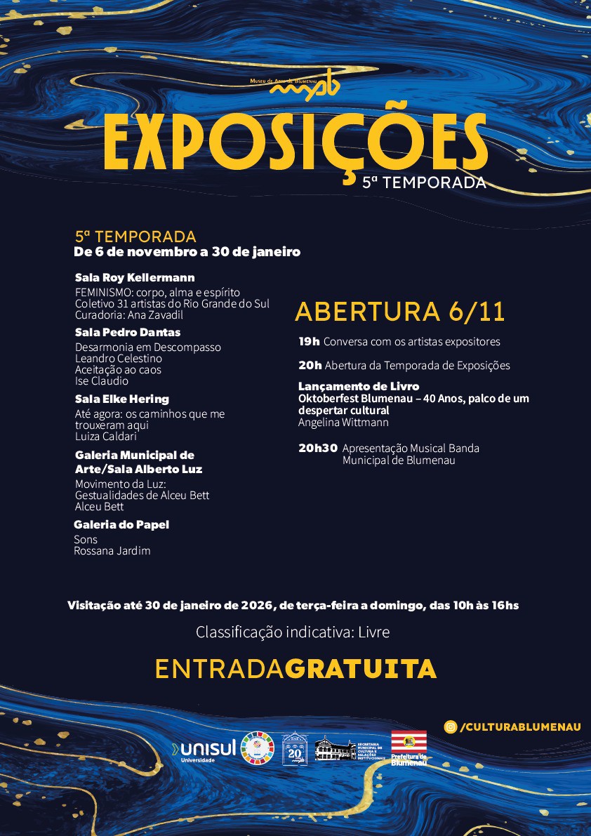 Museu de Arte de Blumenau abre a 5ª Temporada de Exposições no dia 6 de novembro