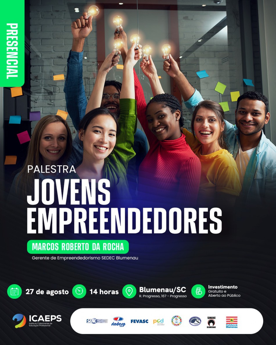 Palestra gratuita incentiva jovens empreendedores em Blumenau