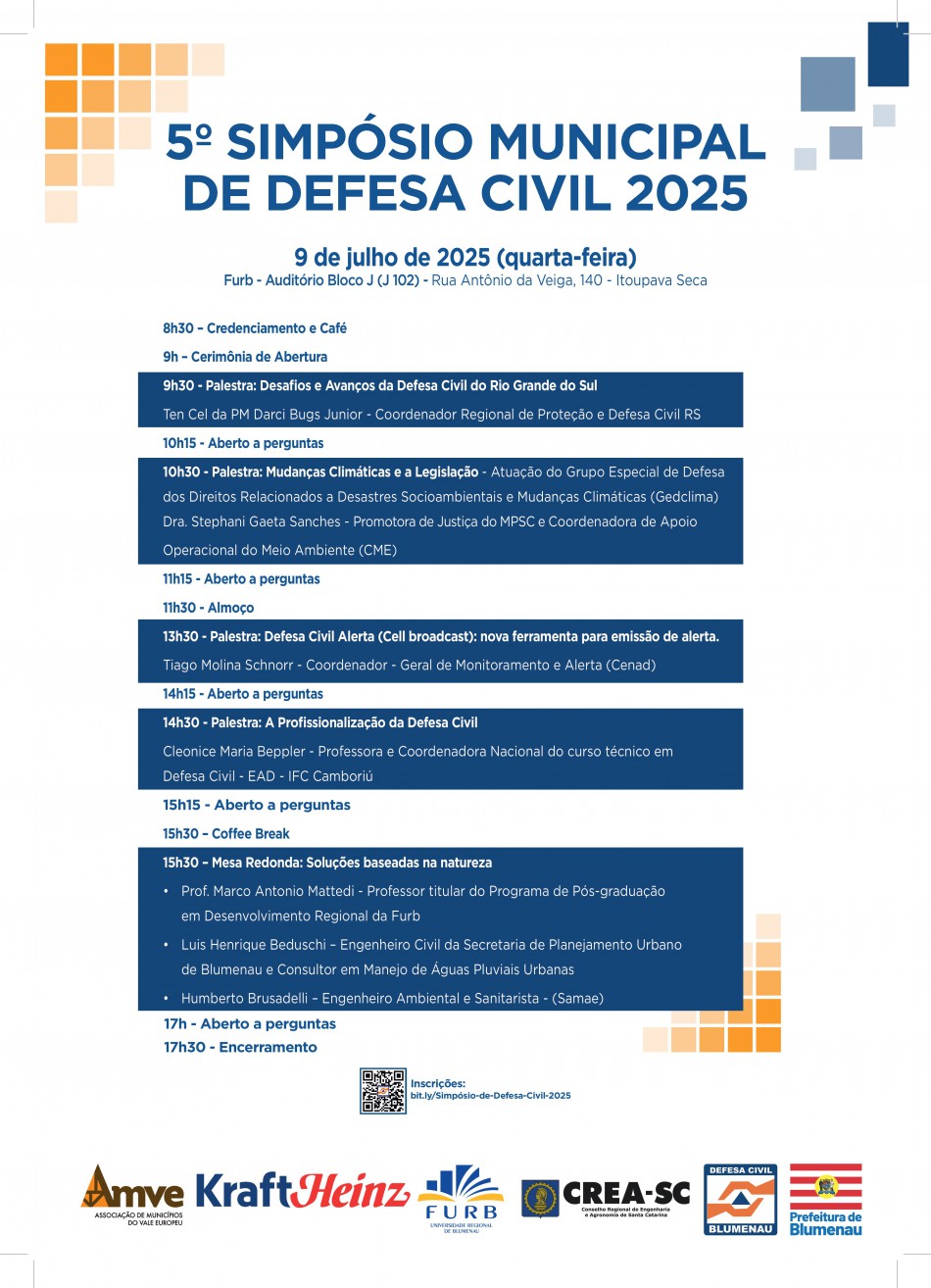 Defesa Civil abre inscrições para simpósio sobre prevenção e desafios diante de desastres naturais