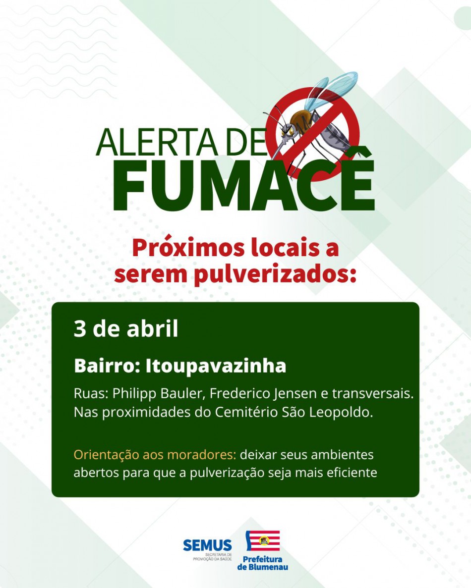 Combate à dengue: alerta de fumacê