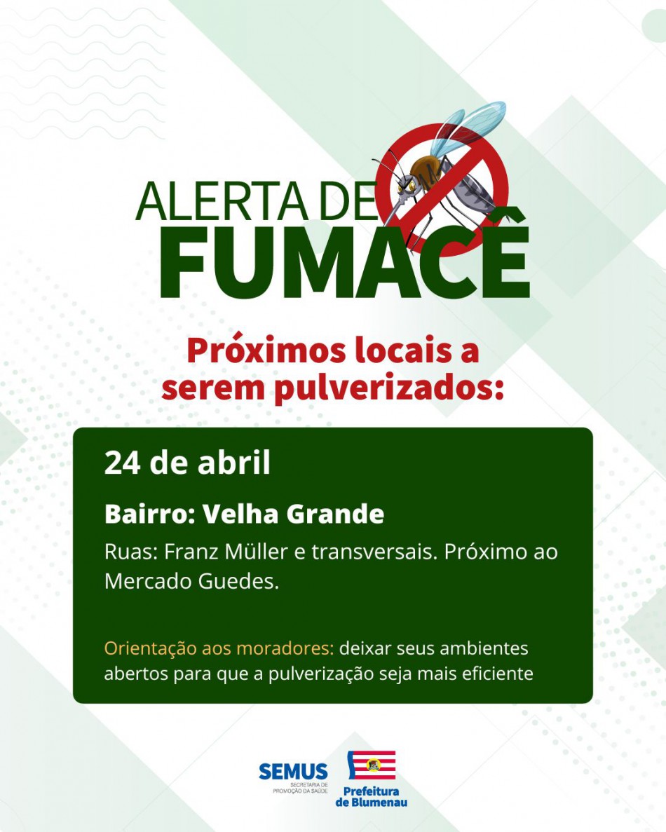 Combate à dengue: alerta de fumacê
