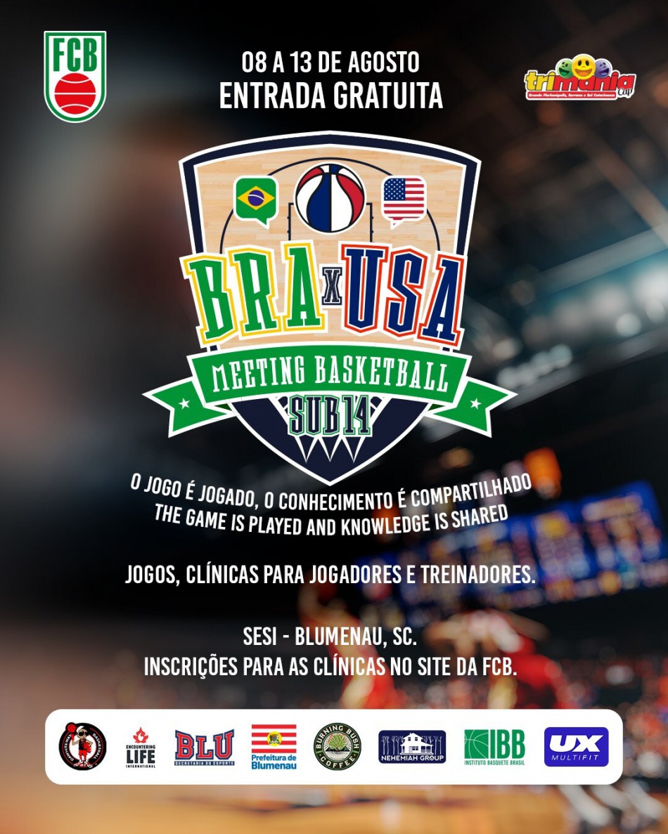 Evento internacional de basquete reúne equipes catarinenses e dos EUA em Blumenau