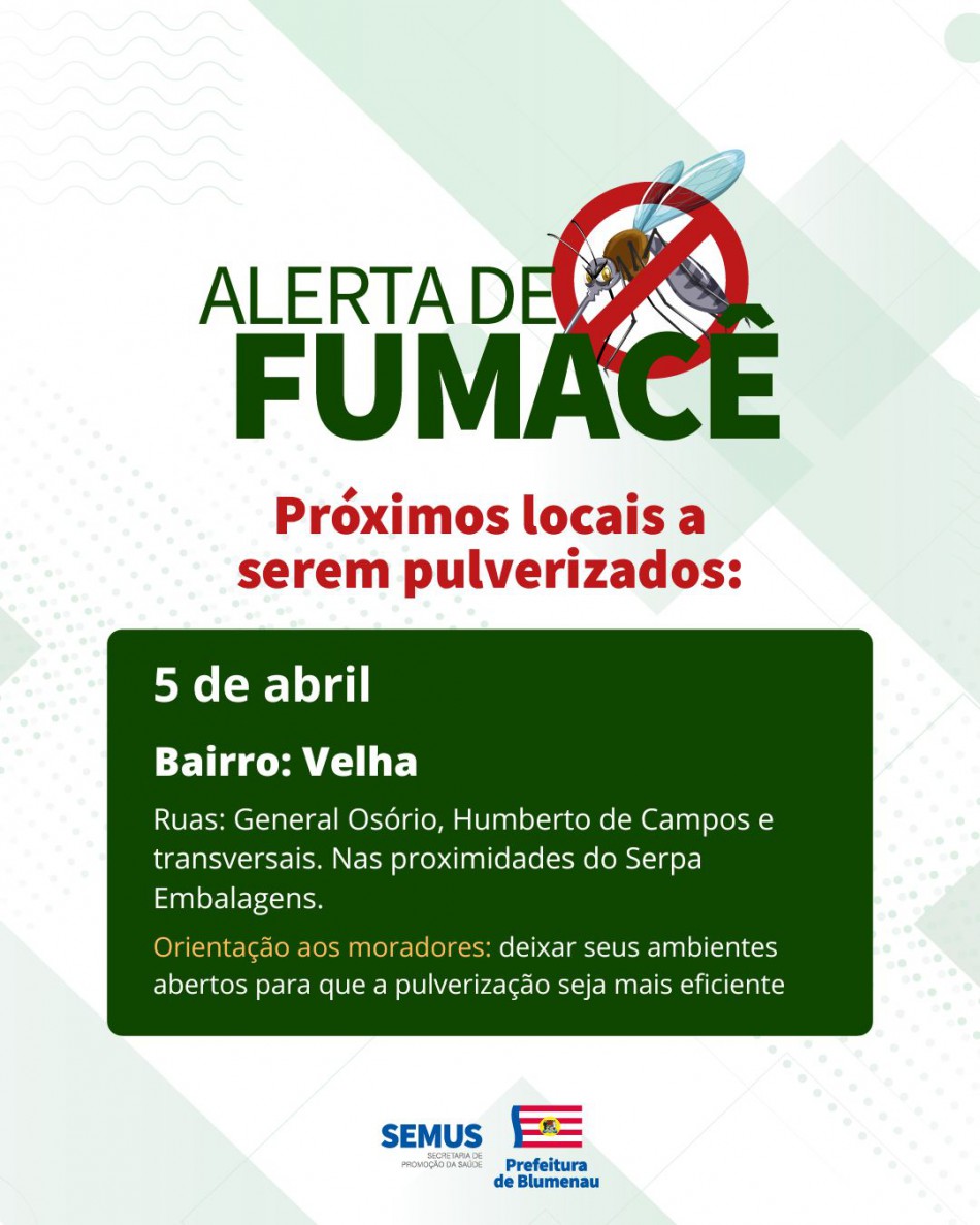 Combate à dengue: alerta de fumacê
