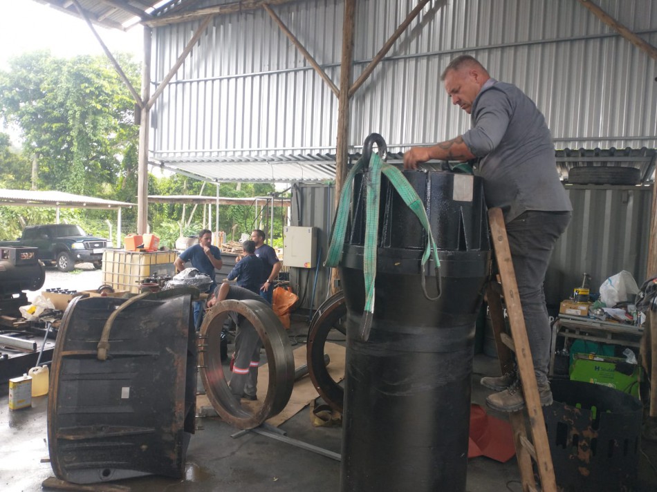 Defesa Civil acompanha fase final da montagem da bomba do Dique da Fortaleza