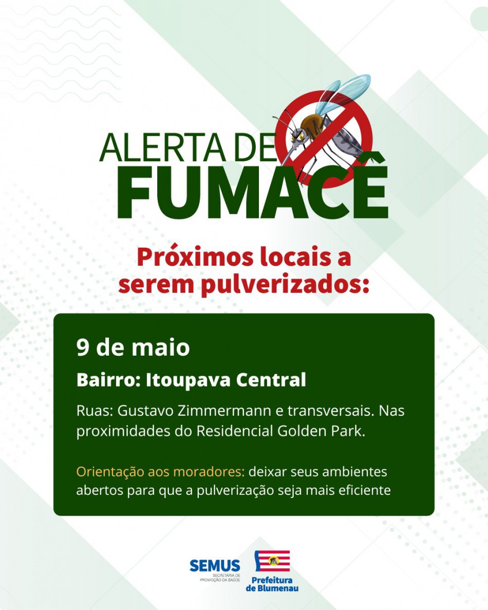 Combate à dengue: alerta de fumacê